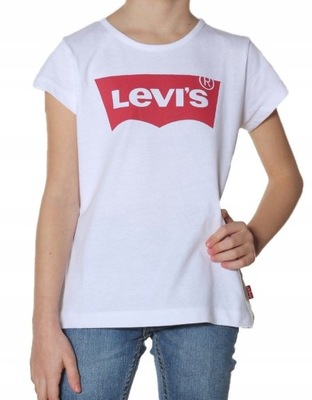 LEVI'S biały t-shirt koszulka z logo r 14 lat