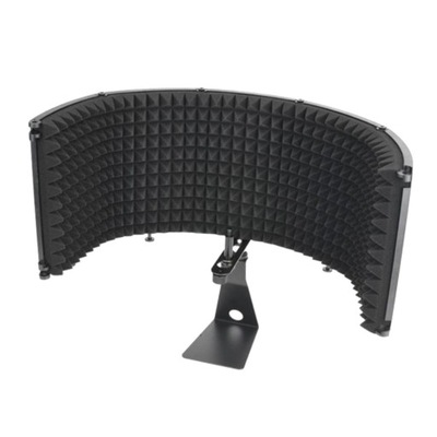 Microphone Isolation Shield with Stand, Sound Absorbing Vocal Recording