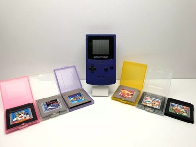 KONSOLA GAME BOY COLOR CGB-001 FIOLETOWA + GRY