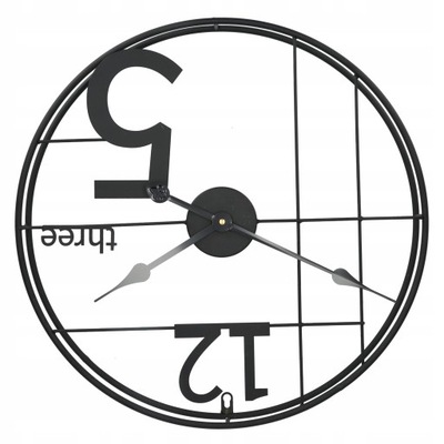 Minimalistyczny zegar ścienny Żelazny czarny