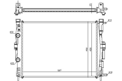 Nissens радиатор двигателя renault grand scenic ii фото №1