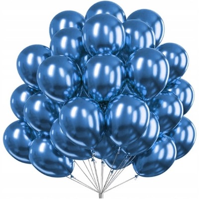 Balony lateksowe 100szt niebieski chrom 10 cali, 25cm