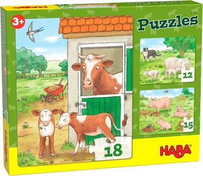 Puzzle Farma zestaw 3 w 1 Haba
