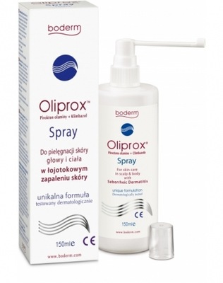 Oliprox spray do stosowania w łojotokowym zapaleniu skóry głowy ciała 150ml