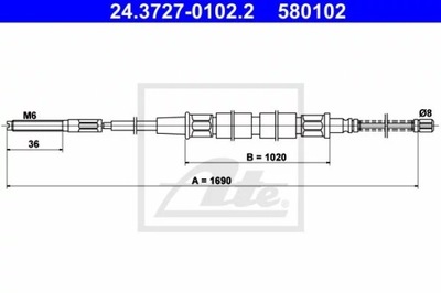 ATE 24.3727-0102 CIĘGŁO, ТОРМОЗ СТОЯНОЧНИЙ