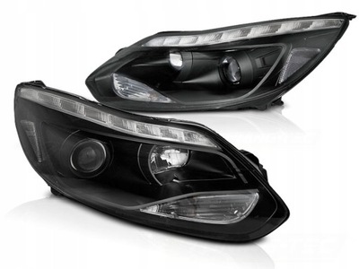 FAROS PARTE DELANTERA FORD FOCUS 3 MK3 11-14 DIODO LUMINOSO LED BLACK  