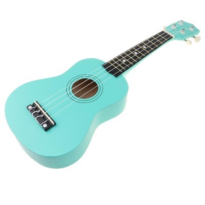 21-calowy drewniany instrument muzyczny Ukulele z gitarą w kolorze turkusowym