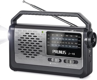 RADIO FM PRUNUS PRZENOŚNE KRÓTKOFALOWE LATARKA AUX