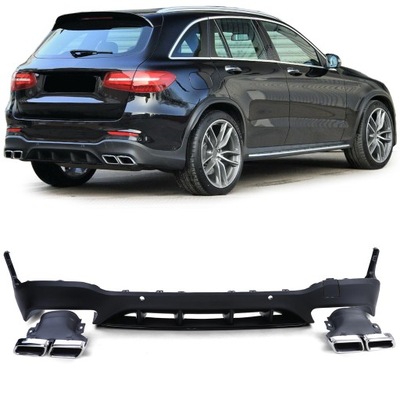 Бампер диффузор выхлопы mercedes glc x253 suv фото №1