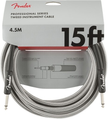 Fender Professional Instrument Cable 15' WHT TWD Kabel gitarowy 4.5 metra