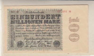 Niemcy 100 milionow marek 1923 stan 1