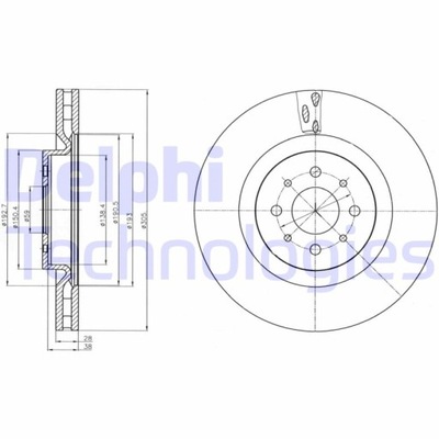 DELPHI BG4308 DISCO DE FRENADO  