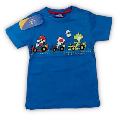 T-shirt koszulka Super Mario niebieski 86