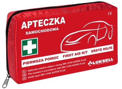 АПТЕЧКА ПЕРВОЙ ПОМОЩИ АВТОМОБИЛЬНАЯ W PELNI ОБОРУДОВАНИЕ DIN 13164 + КОМПЛЕКТ ПЕРВОЙ ПОМОЩИ фото