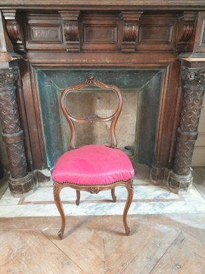 Krzesło francuskie zdobione rzeźbione stylowe Francja antyk