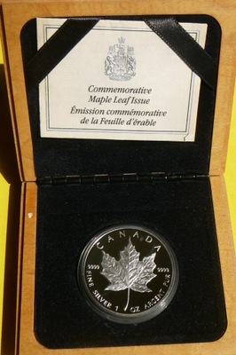 5$ KANADA 1989 LIŚĆ KLONU MAPLE LEAF Ag Oz PROOF