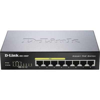 Switch D-Link DGS-1008P/E, 8 Portów, 1 Gbit/s, PoE