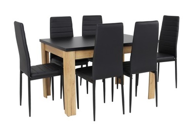 stół i 6 krzeseł LOFT nowoczesny zestaw do SALONU