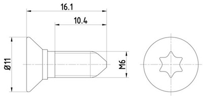 PERNO HAM.TARCZA M6X1 /16.1MM/ 2 PIEZAS  