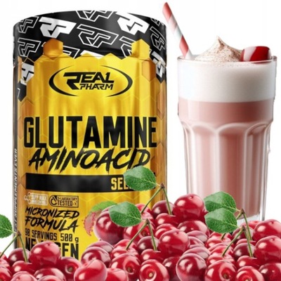 GLUTAMINA Real Pharm Glutamine 500g Wiśnia