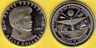 Wyspy Marshalla 5 Dollars 1993 r. Presley