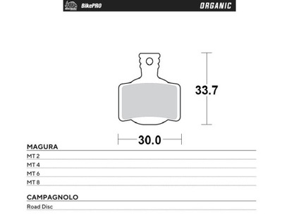 MOTO-MASTER BRZDOVÉ DOŠTIČKY NA BICYKEL ORGANIC MAGURA MT 2, MT 4, MT 6, MT 8