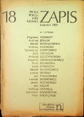 Zapis kwiecień 1981