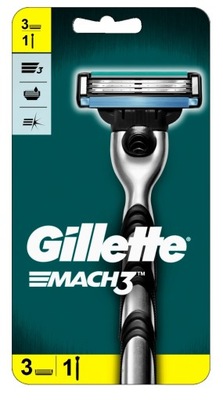 Zestaw Gillette Mach 3 rączka + 3 wkłady ORYGINALNE