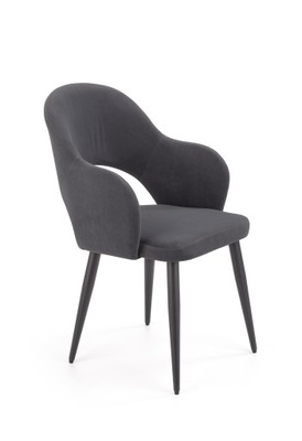 K364 krzesło popiel, tkanina velvet, z dziurą, podłokietniki tapicerowane
