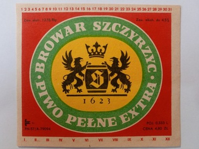 Etykieta Browar Szczyrzyc - Piwo Extra Pełne