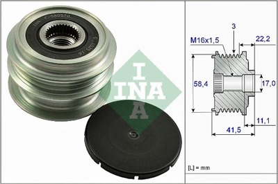 INA 535 0269 10 RUEDA PASOWE/SPRZEGLO ALTERNADOR  