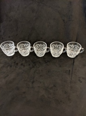 Piękne kryształowe szklanki kubki z ciężkiego kryształu 5 sztuki