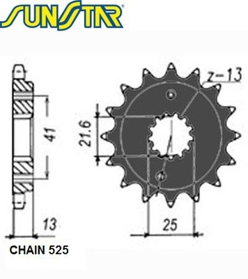 ENGRANAJE DE ACCIONAMIENTO SUNSTAR SUNF407-15  