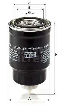 FILTRO COMBUSTIBLES MANN WK940/22  