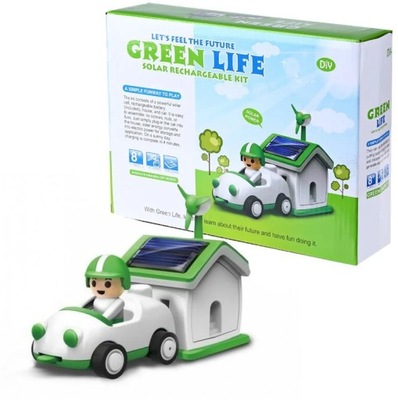 Robot Solarny autko z akumulatorkiem Zabawka solarna Green Life