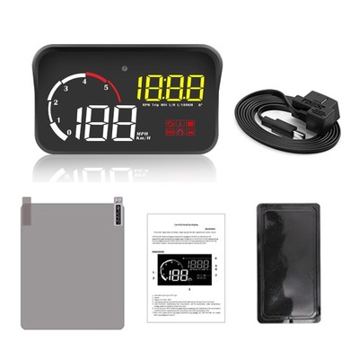Projektor HUD LED LCD OBD2 M10 z Zegarami
