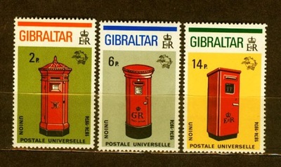 GIBRALTAR ** 100 lat UPU, skrzynki poczt Mi 310-12