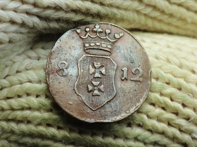 1 SCHILLING Z 1812 R. GDAŃSK ORYGINAŁ