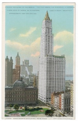 Pocztówka Stany Zjednoczone 1930 Nowy Jork wieżowi