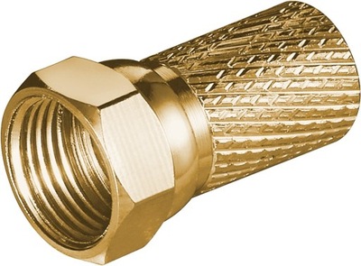 Wtyk F nakręcany 7mm/20mm Big Nut złoty Goobay