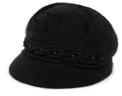 Angorowa ciepła czapka z daszkiem Kaszkiet Pearl chic cz23396-3