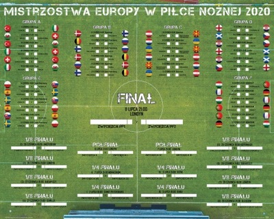 Euro 2020 Terminarz Rozgrywek 2021 40x50 cm