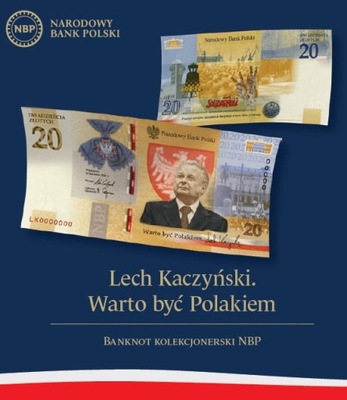 Folder do Banknotu 20 zł Lech Kaczyński.