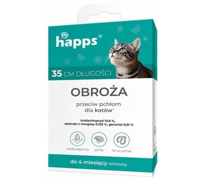 Happs Obroża przeciw pchłom dla kotów 1 szt.