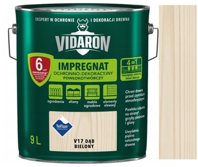 VIDARON IMPREGNAT DO DREWNA 9L DĄB BIELONY V17