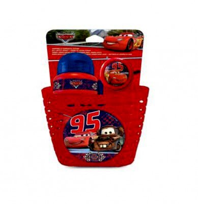 Zestaw rowerowy koszyk bidon dzwonek Disney Cars