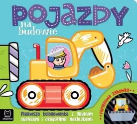 Pojazdy na budowie. Kolorowanka z grubym obrysem i