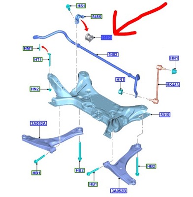 Втулка тяга стабилизатора перед transit custom фото №1