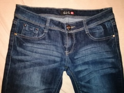 JEANSOWA KAMIZELKA elastyczny jeans NASZYWKI L 14103879660