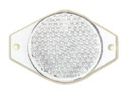 Відбивач ліхтарі відбивний білий вушка 75mm lto фото №1